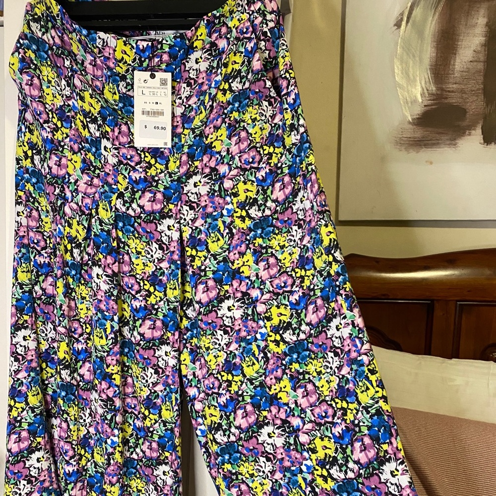 Zara floral long pants